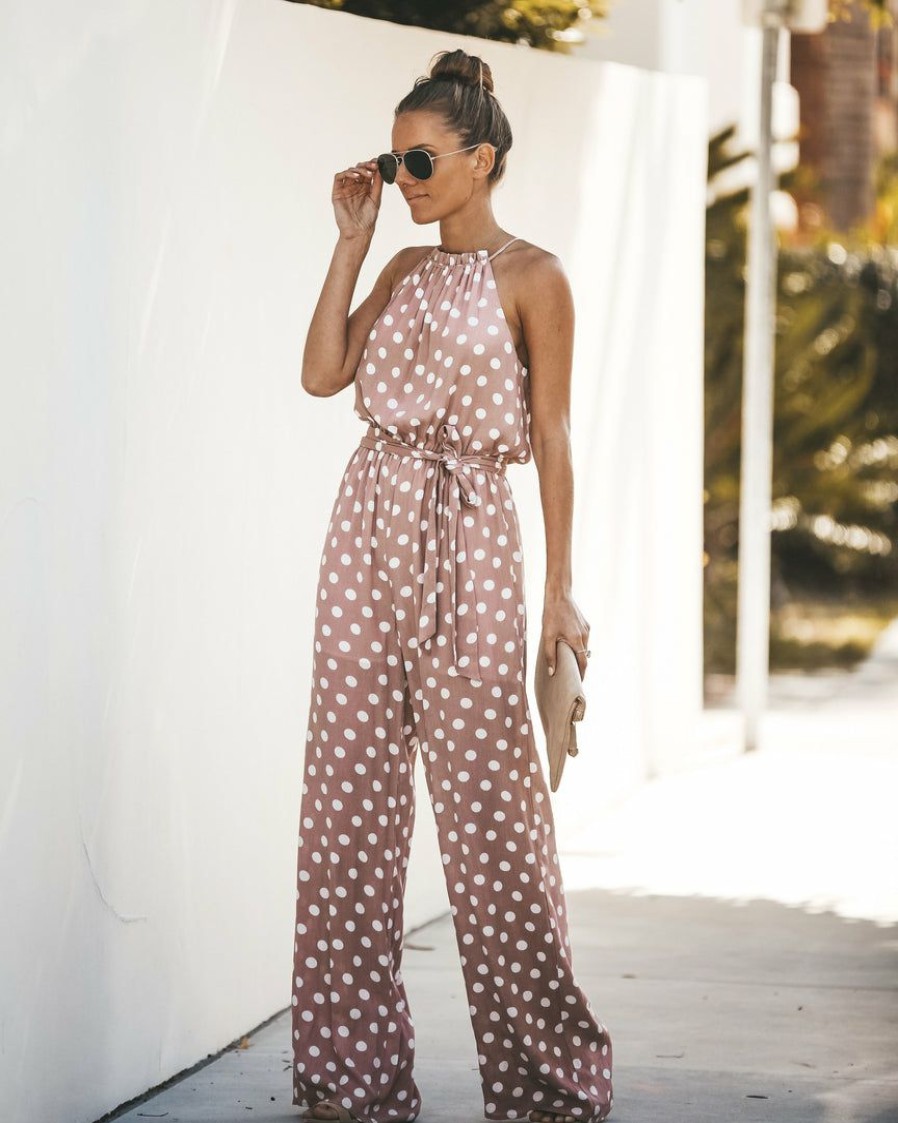 Clothing * | Suga-001 Pretty Little Polka Dot Jumpsuit Guest Of Wedding