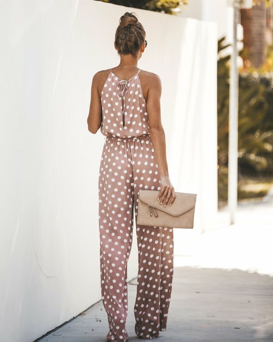 Clothing * | Suga-001 Pretty Little Polka Dot Jumpsuit Guest Of Wedding