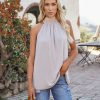 Clothing * | Olia-001 Jeezy Modal Blend Halter Tank Taupe Final Sale