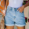 Clothing * | Hidd-002 Everyday Essentials Highway High Rise Cuffed Denim Mom Shorts