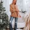 Clothing * | &Mer-001 Belfair Fuzzy Knit Sweater Light Mocha Final Sale