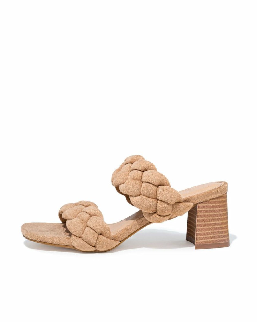 Shoes * | Free-002 Laurel Braided Heeled Sandal Nude Shoes