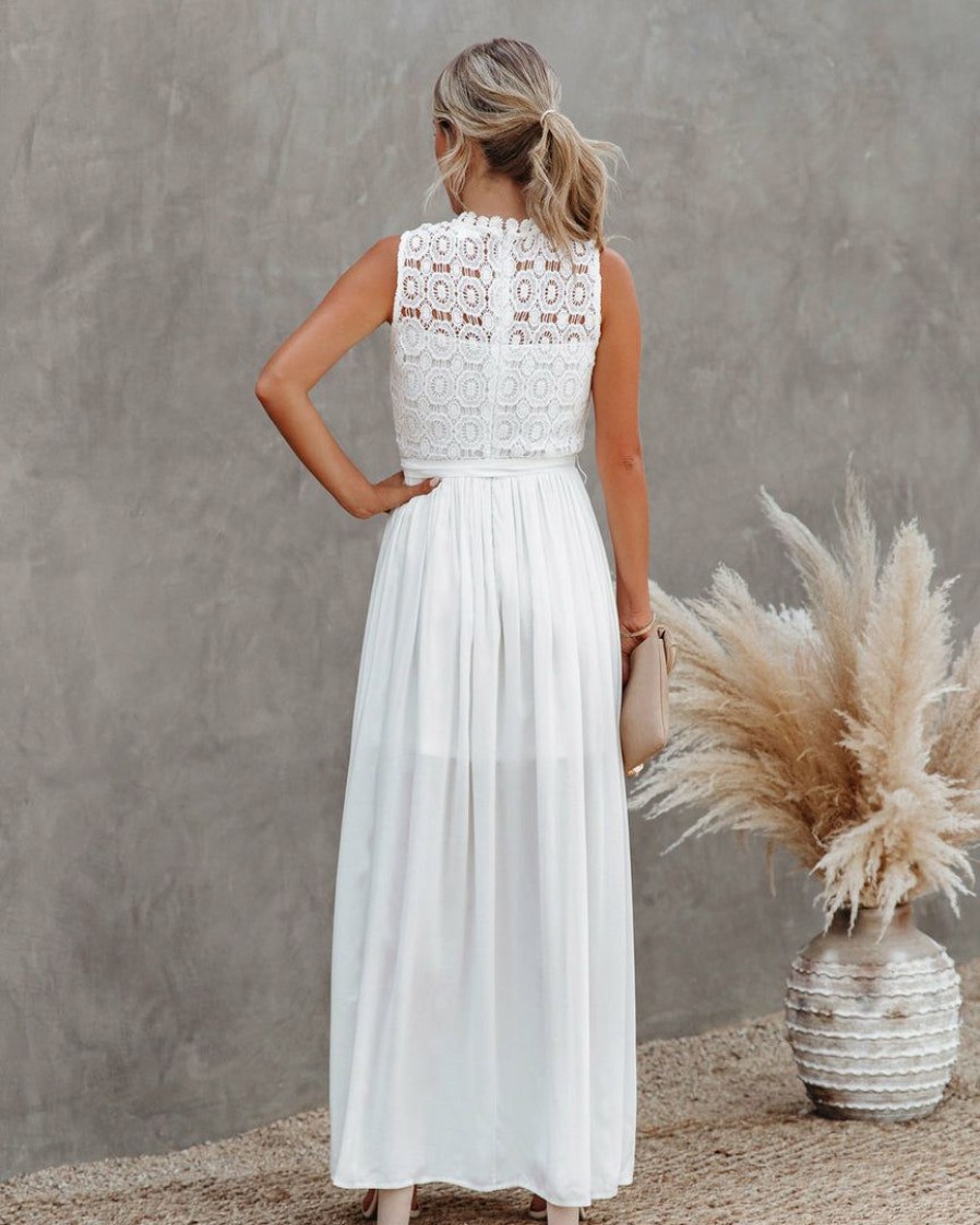 Clothing * | Aeom-001 Without A Doubt Crochet Lace Maxi Dress Flash Sale