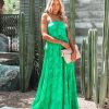 Clothing * | Aeom-001 Take Me To Miami San Felipe Halter Maxi Dress Kelly Green