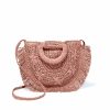 Bags * | Fame-001 Take Me To Miami Sunshine Fringe Straw Crossbody Bag Dusty Pink Final Sale