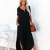 Clothing * | Vani-001 The Vacation Shop Farmers Market Pocketed Modal Maxi Dress Black Final Sale