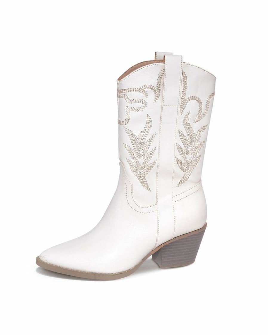 Shoes * | Free-002 Shoes Sephira Heeled Western Boot White