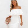 Clothing * | Endl-001 Bride To Be Perla Off Shoulder Knit Bodycon Dress White Final Sale