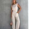 Clothing * | Do+B-001 Bride To Be Diva Moments Satin Pocketed Jumpsuit Champagne