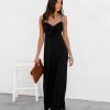 Clothing * | Oliv-001 Guest Of Wedding Eladoria Front Tie Maxi Dress Black Final Sale