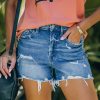 Clothing * | Flyi-001 The Denim Shop Wrenly Distressed High Waisted Denim Shorts Final Sale