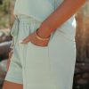 Clothing * | Tea-002 Vici Exclusives Saylor Cotton Blend Pocketed Shorts Dusty Sage Final Sale