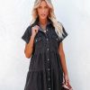 Clothing * | Entr-001 Madden Button Down Denim Shirt Dress Final Sale Dresses