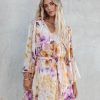 Clothing * | Salt-001 Damaya Floral Chiffon Tassel Dress Final Sale Photoshoot Ready