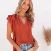 Clothing * | Grad-001 All A Dream Woven Flutter Top Red Clay Tops