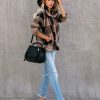 Clothing * | Thre-001 Bonfire Stories Plaid Pocketed Jacket Beige/Black