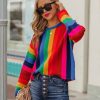 Clothing * | Suga-001 Fill With Colors Striped Knit Sweater Flash Sale Take Me To Miami