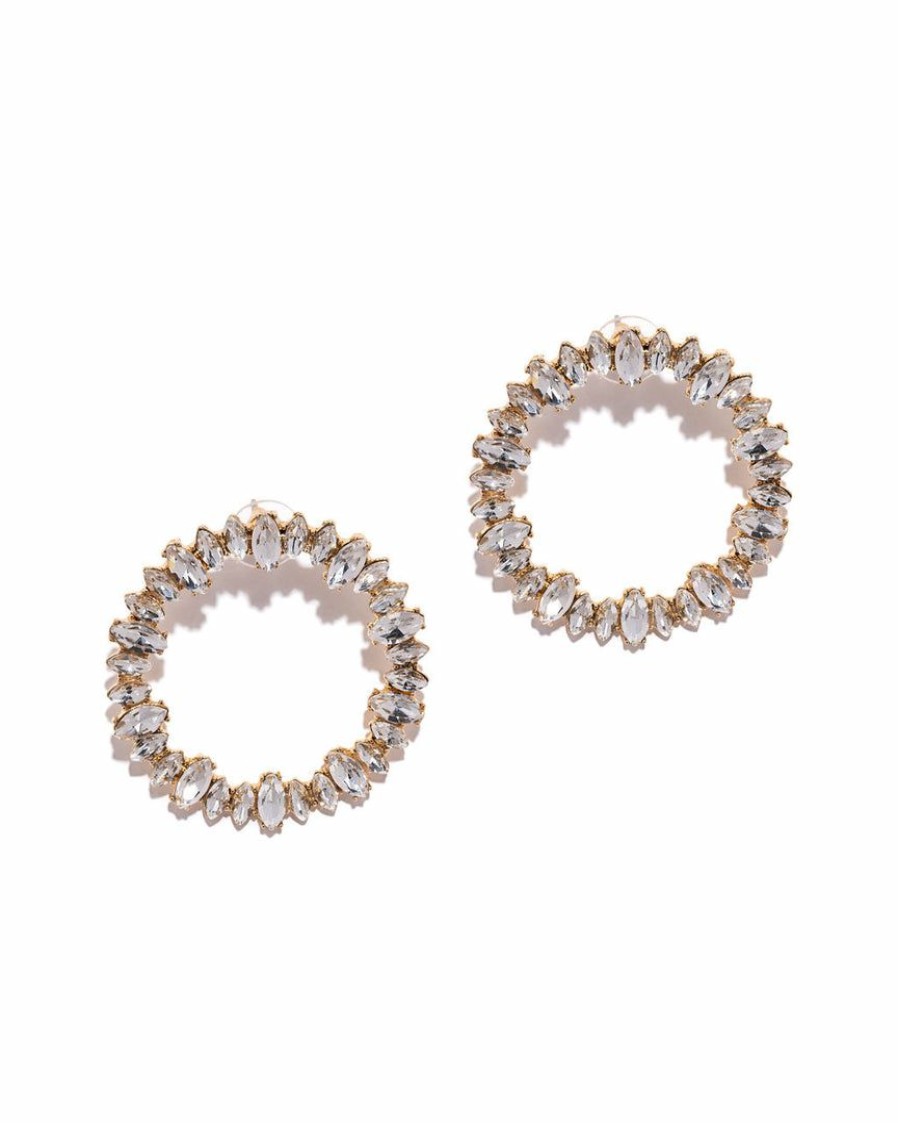 Jewelry * | Acce-001 Anton Round Baguette Statement Earring Guest Of Wedding