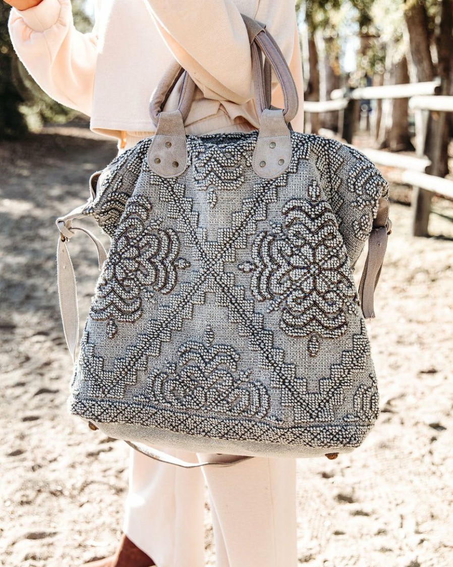 Bags * | Love-003 Sunny Daze Sequoia Embellished Weekender Bag Grey