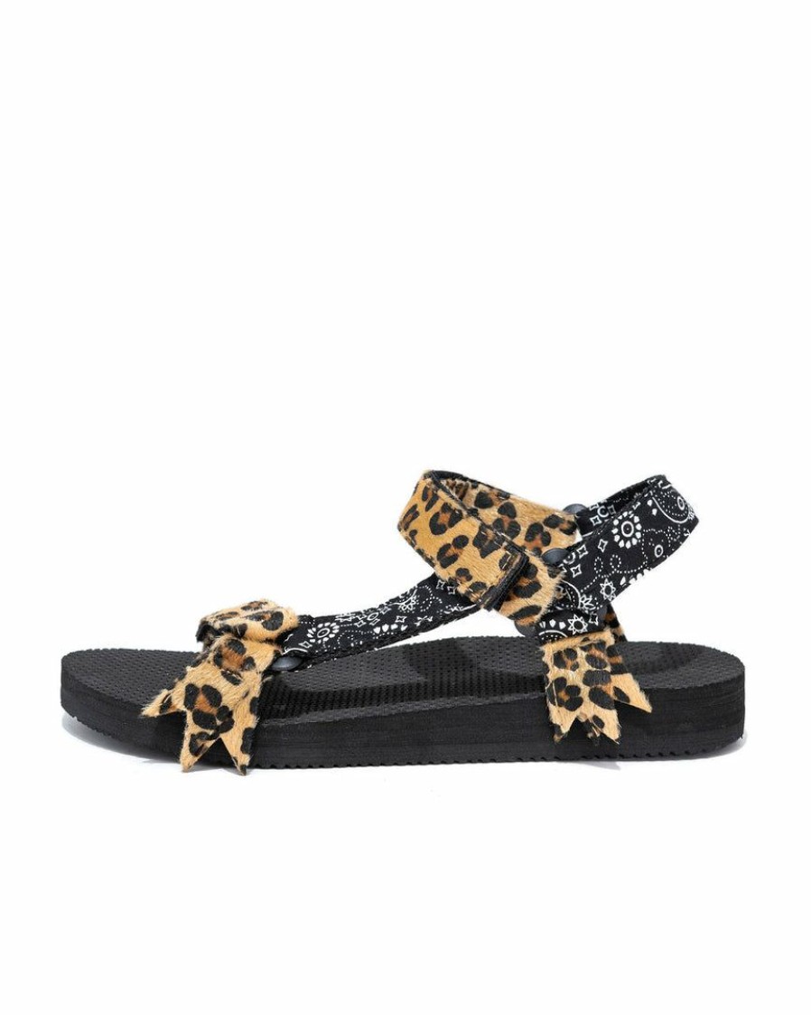 Shoes * | Shu -001 Sunny Daze Bessie Leopard Bandana Print Velcro Sandal Final Sale