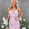 Clothing * | Lush-001 Sweet Summertime Arissa Floral Mini Wrap Dress Sage Blush Final Sale