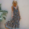 Clothing * | Salt-001 Resort Shop Conquistadora Printed Cutout Halter Maxi Dress