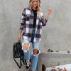 Clothing * | Stac-001 Hometown Pocketed Plaid Shacket Lavender Final Sale Coats & Jackets