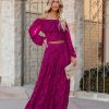 Clothing * | Enc-001 Cambry Pocketed Textured Maxi Skirt Magenta Flash Sale The Vacation Shop