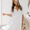 Clothing * | Oliv-001 Yolanda Cotton Eyelet Tiered Babydoll Dress The Vacation Shop