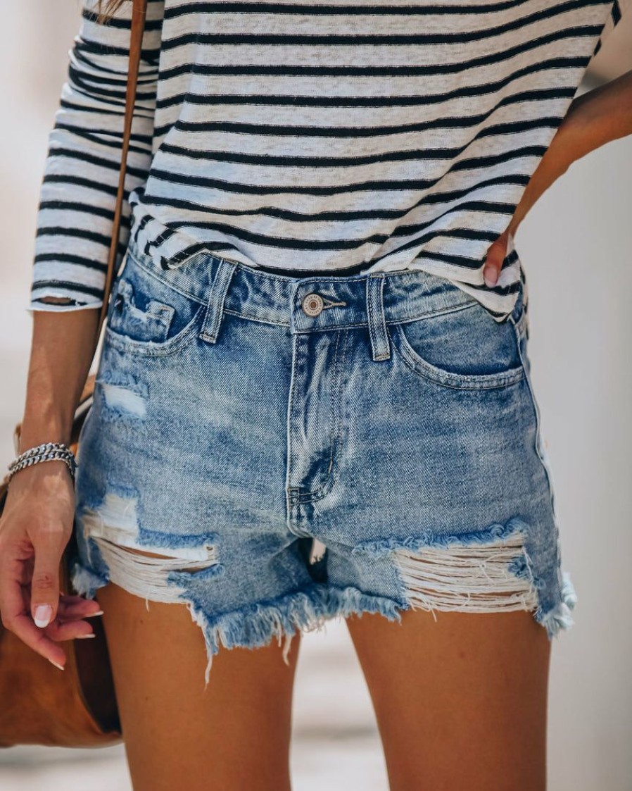 Clothing * | Kanc-001 Summa Time Relaxed Cut Off Denim Shorts Sunny Daze