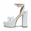 Shoes * | Free-002 Poppy Heeled Python Platform Sandal White Guest Of Wedding