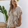 Clothing * | Must-001 Sorley Pocketed Romper Taupe Final Sale Rompers + Jumpsuits