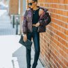 Clothing * | Tcec-001 Giada Pocketed Python Puffer Jacket Burgundy Final Sale Coats & Jackets