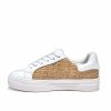 Shoes * | Fort-001 Kira Faux Leather Raffia Sneaker White Flash Sale Everyday Essentials