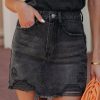 Clothing * | Gill-001 Ravenhood Denim Distressed Mini Skirt Final Sale