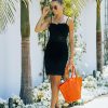 Clothing * | Miou-001 Float On Crochet Lace Up Mini Dress Black Final Sale Dresses