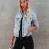 Clothing * | Flyi-001 Speed Up Pocketed Distressed Denim Jacket Coats & Jackets