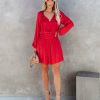 Clothing * | Stru-001 Dance The Night Away Satin Dress Red Final Sale