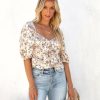 Clothing * | Dres-001 Midnight Summer Dream Floral Crop Top Final Sale Tops