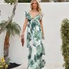 Clothing * | A.Peach Dresses Manrique Palms Ruffle Cutout Maxi Dress Final Sale