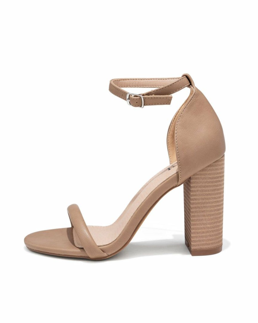 Shoes * | Free-002 Anna Faux Leather Heeled Sandal Final Sale