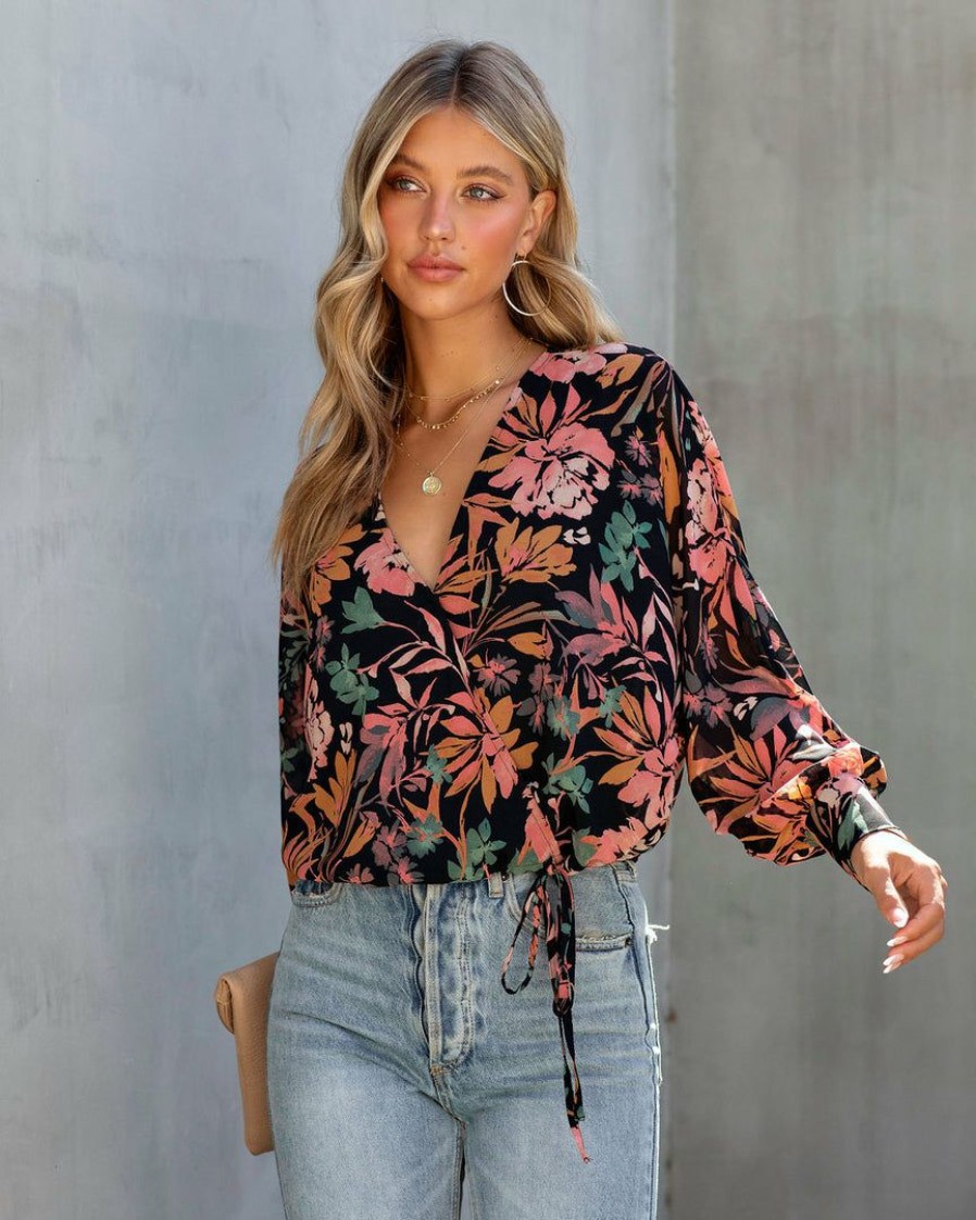 Clothing * | Dres-001 Sweet Summertime Good Intentions Floral Drape Top