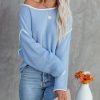 Clothing * | Prom-001 Arnie Cotton Blend Cropped Sweater Periwinkle Final Sale