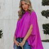 Clothing * | Tych-001 Danna Cape Sleeve Blouse Orchid Tops