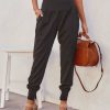 Clothing * | Tea-002 Hot And Bothered Pocketed Cotton Joggers Black