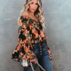 Clothing * | Oliv-001 Vici Exclusives Simba Floral Off The Shoulder Bell Sleeve Top Final Sale