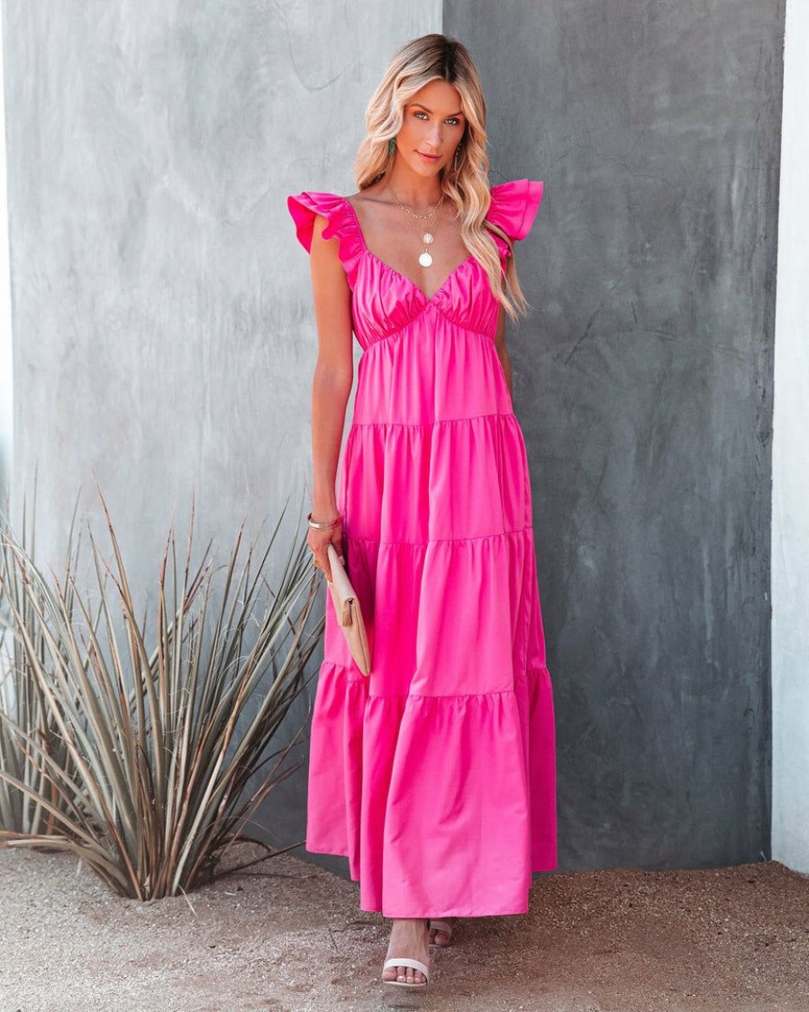 Clothing * | Endl-001 Caprice Tiered Ruffle Maxi Dress Final Sale