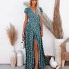 Clothing * | Fate-001 Hit The Spot Wrap Maxi Dress Teal