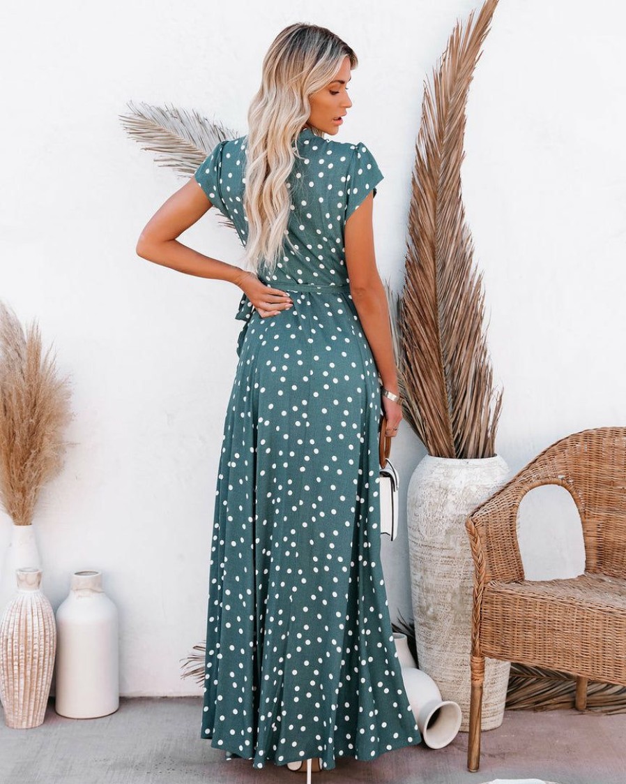 Clothing * | Fate-001 Hit The Spot Wrap Maxi Dress Teal