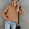 Clothing * | Flat-001 Sweaters Parkin Mock Neck Knit Sweater Camel